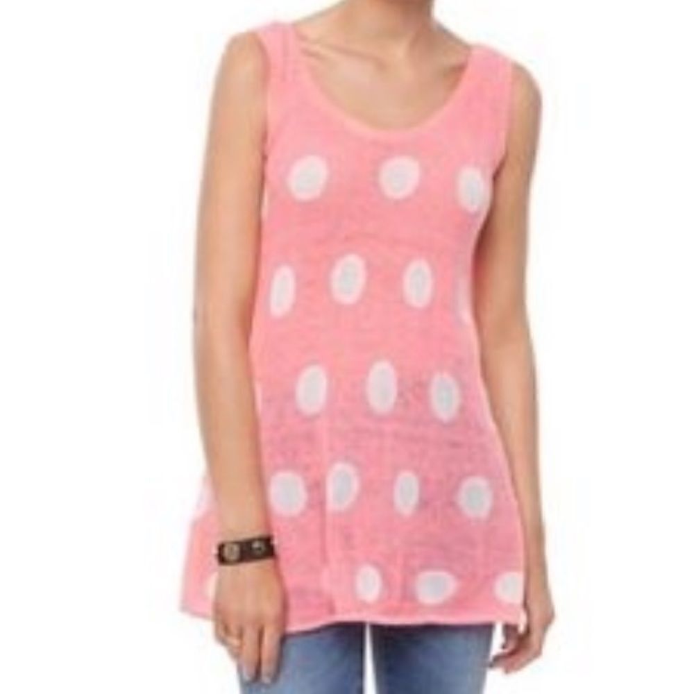 Wildfox White Label Polka Dot Sleeveless Sweater Feminine Boho Casual